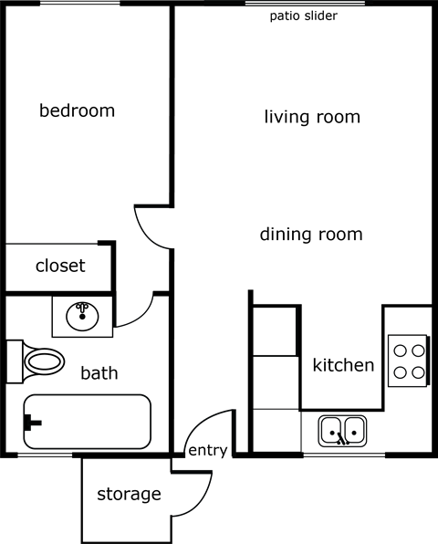 Coburg Road 1 Bed 1 Bath 570 SF